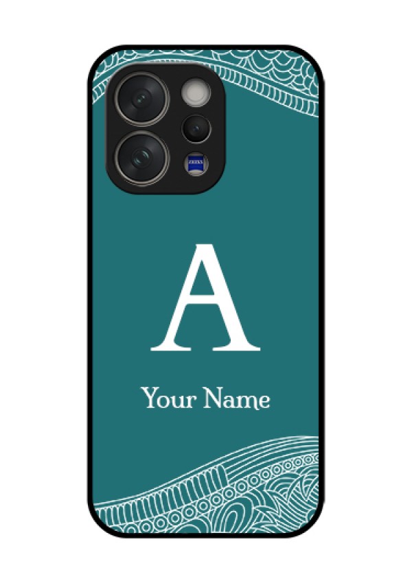 Vivo V70 5G Custom Glass Phone Case - Line Art Pattern With Custom Name Design