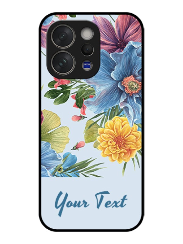 Custom Vivo V70 5G Custom Glass Phone Case - Stunning Watercolored Flowers Painting Design