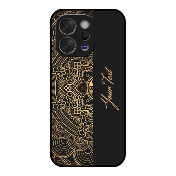 Vivo V70 5G Custom Glass Phone Case - Mandala Art With Custom Text Design