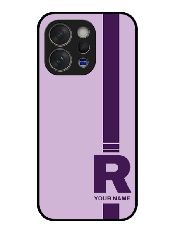 Custom Vivo V70 5G Custom Glass Phone Case - Simple Dual Tone Stripe With Name Design