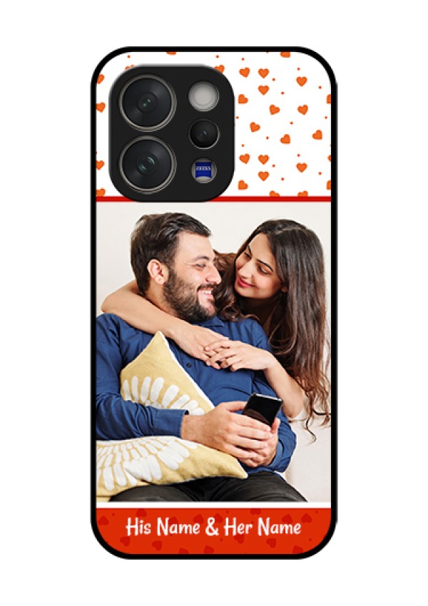 Vivo V70 Elite 5G Custom Glass Phone Case - Orange Love Symbol Design