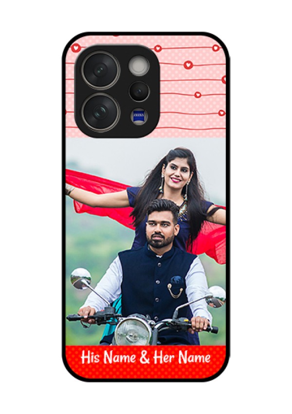 Vivo V70 Elite 5G Custom Glass Phone Case - Red Pattern Case Design