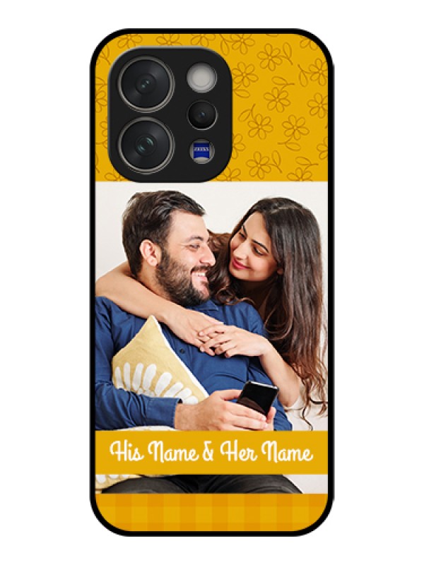 Custom Vivo V70 Elite 5G Custom Glass Phone Case - Yellow Floral Design