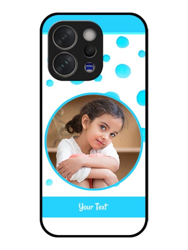 Custom Vivo V70 Elite 5G Custom Glass Phone Case - Blue Bubbles Pattern Design