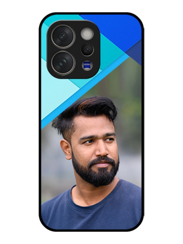 Custom Vivo V70 Elite 5G Custom Glass Phone Case - Blue Pattern Design
