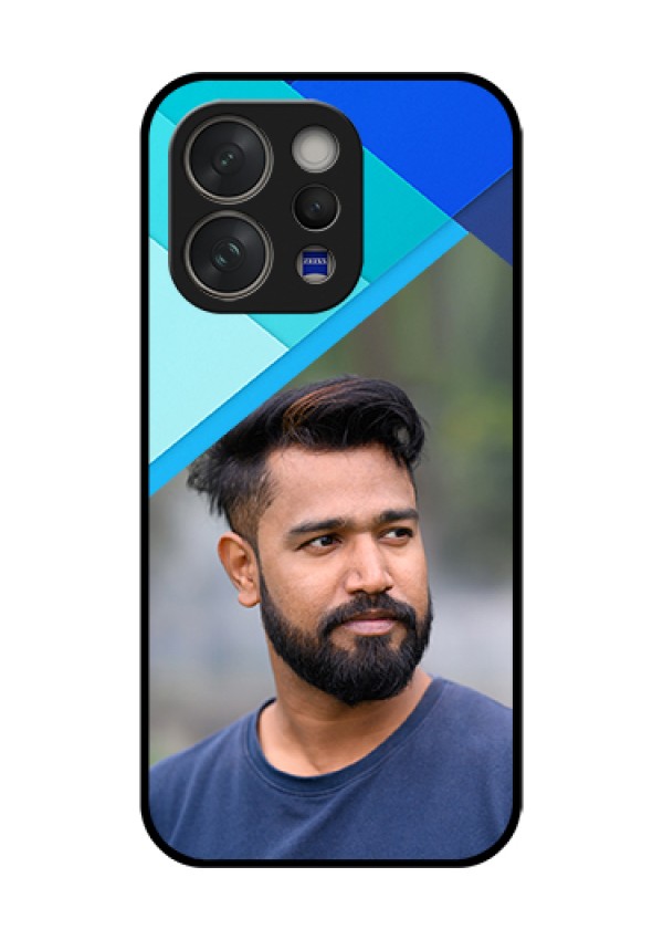 Vivo V70 Elite 5G Custom Glass Phone Case - Blue Pattern Design