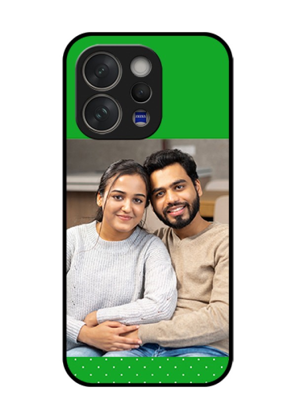Vivo V70 Elite 5G Custom Glass Phone Case - Green Pattern Design