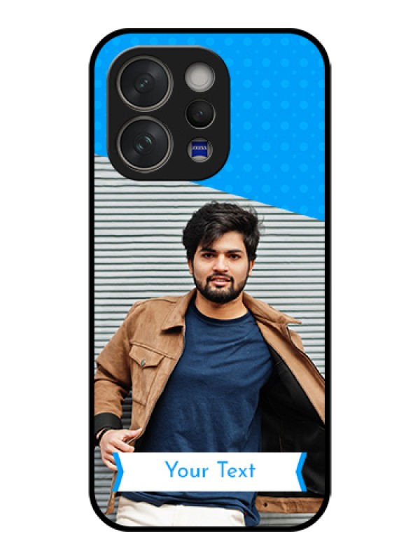Custom Vivo V70 Elite 5G Custom Glass Phone Case - Simple Blue Color Design