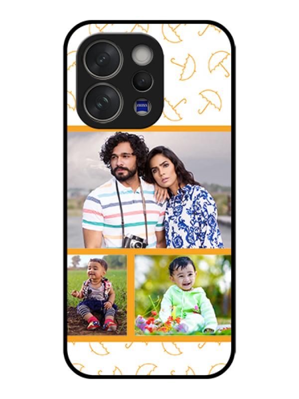 Custom Vivo V70 Elite 5G Custom Glass Phone Case - Yellow Pattern Design