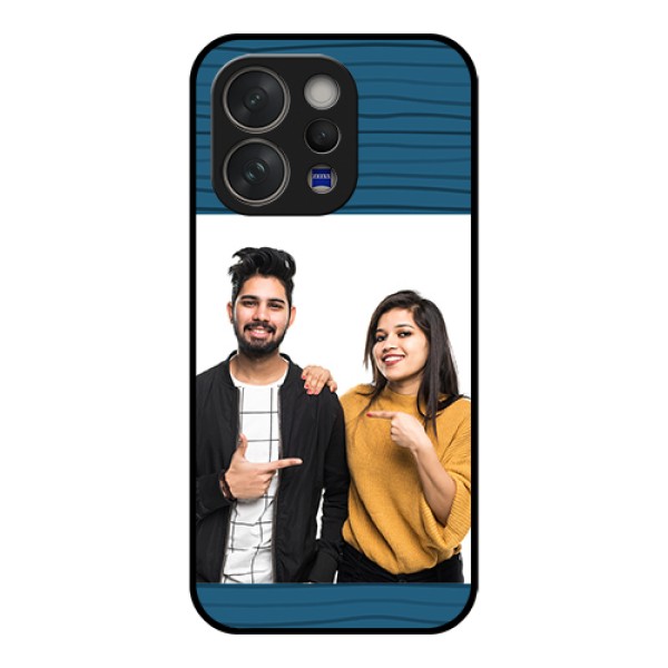 Vivo V70 Elite 5G Custom Glass Phone Case - Blue Pattern Cover Design
