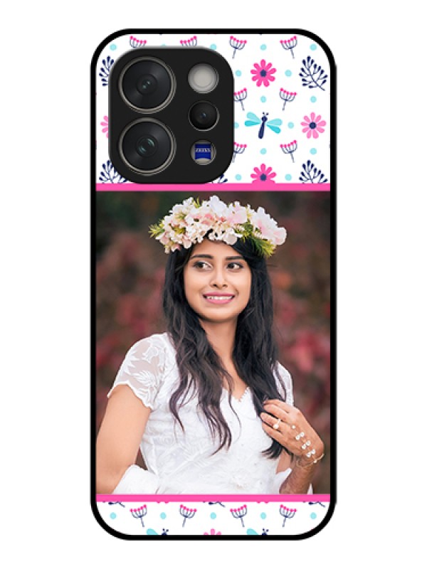 Custom Vivo V70 Elite 5G Custom Glass Phone Case - Colorful Flower Design