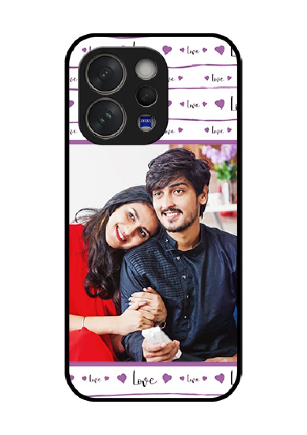 Vivo V70 Elite 5G Custom Glass Phone Case - Couples Heart Design