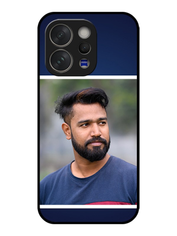 Custom Vivo V70 Elite 5G Custom Glass Phone Case - Simple Royal Blue Design