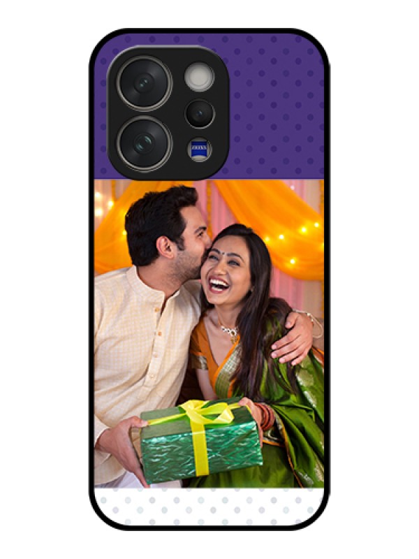 Custom Vivo V70 Elite 5G Custom Glass Phone Case - Violet Colored Pattern Design
