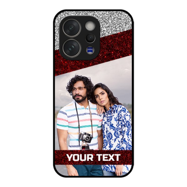Vivo V70 Elite 5G Custom Glass Phone Case - Image Holder With Glitter Strip Design Vivo V70 Elite 5G Custom Glass Phone Case - Image Holder With Glitter Strip Design