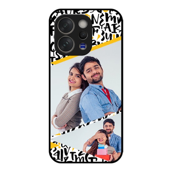 Vivo V70 Elite 5G Custom Glass Phone Case - Letters Pattern Design