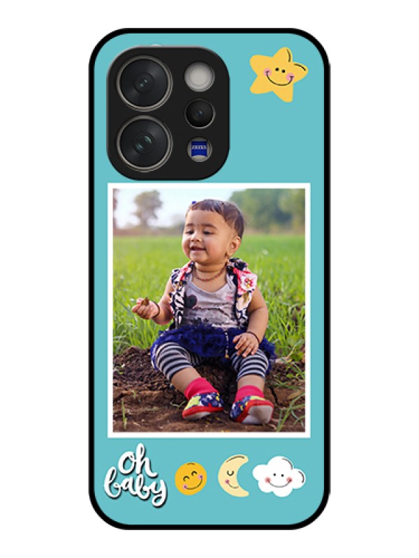 Custom Vivo V70 Elite 5G Custom Glass Phone Case - Smiley Kids Stars Design