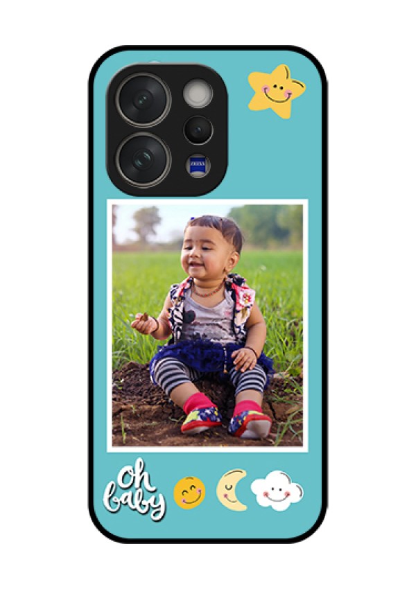 Vivo V70 Elite 5G Custom Glass Phone Case - Smiley Kids Stars Design