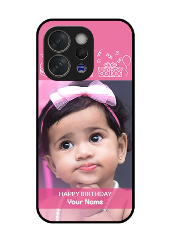 Vivo V70 Elite 5G Custom Glass Phone Case - With Birthday Line Art Design