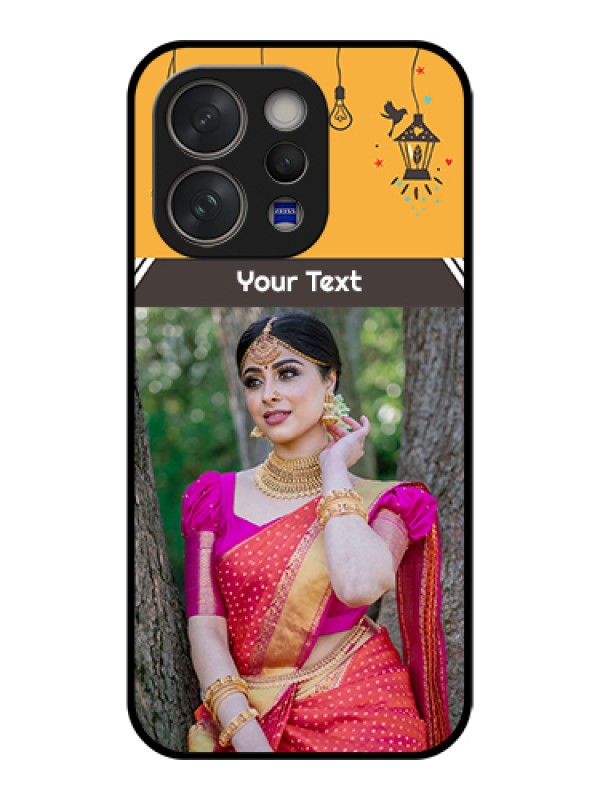 Custom Vivo V70 Elite 5G Custom Glass Phone Case - With Family Picture And Icons