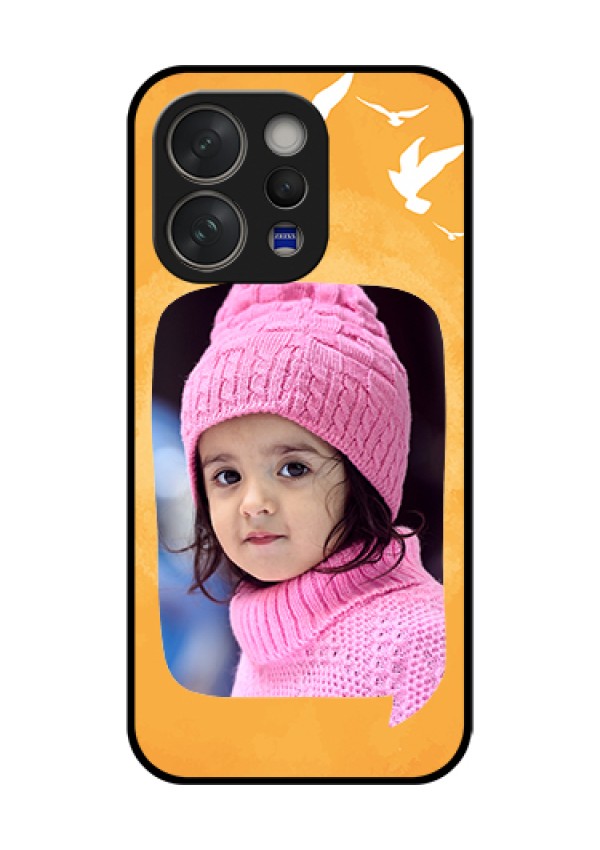 Vivo V70 Elite 5G Custom Glass Phone Case - Water Color Design With Bird Icons