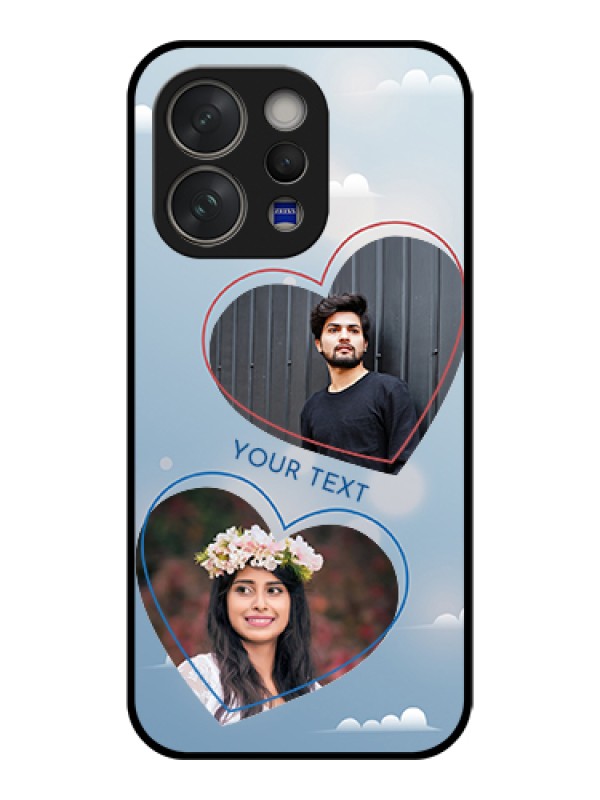 Custom Vivo V70 Elite 5G Custom Glass Phone Case - Blue Color Couple Design