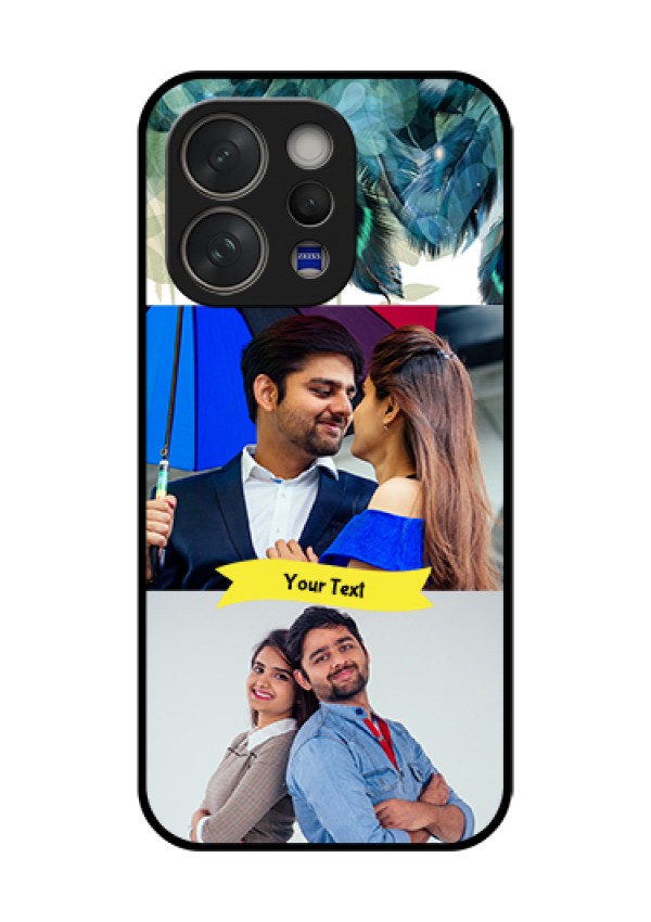 Vivo V70 Elite 5G Custom Glass Phone Case - Image With Boho Peacock Feather Design