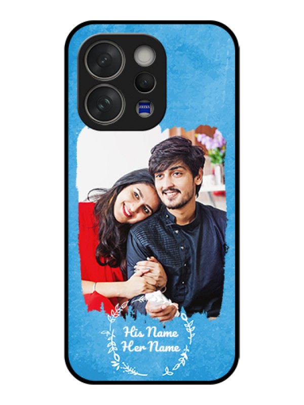 Custom Vivo V70 Elite 5G Custom Glass Phone Case - Blue Color Vintage Design