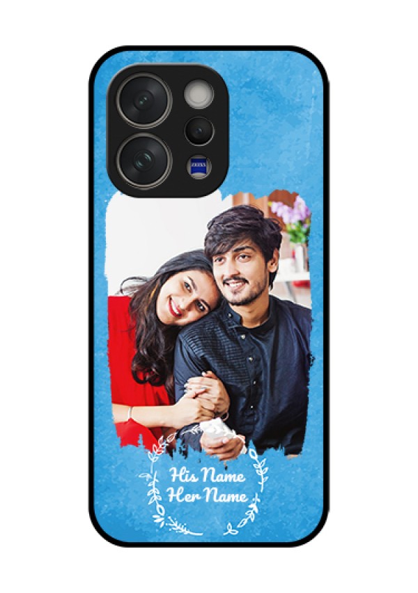 Vivo V70 Elite 5G Custom Glass Phone Case - Blue Color Vintage Design