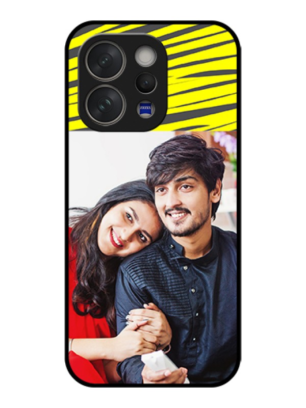 Custom Vivo V70 Elite 5G Custom Glass Phone Case - Yellow Abstract Design