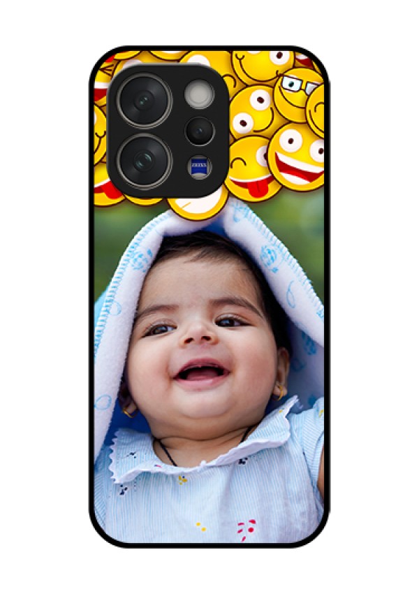 Vivo V70 Elite 5G Custom Glass Phone Case - With Smiley Emoji Design