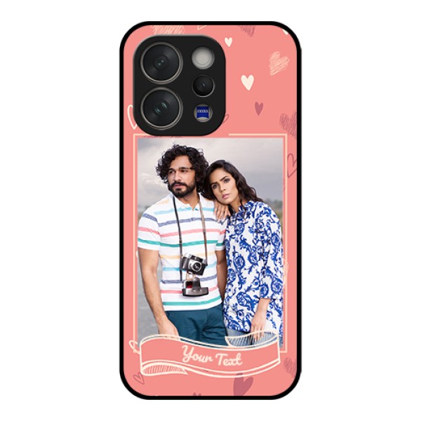 Vivo V70 Elite 5G Custom Glass Phone Case - Love Doodle Art Design