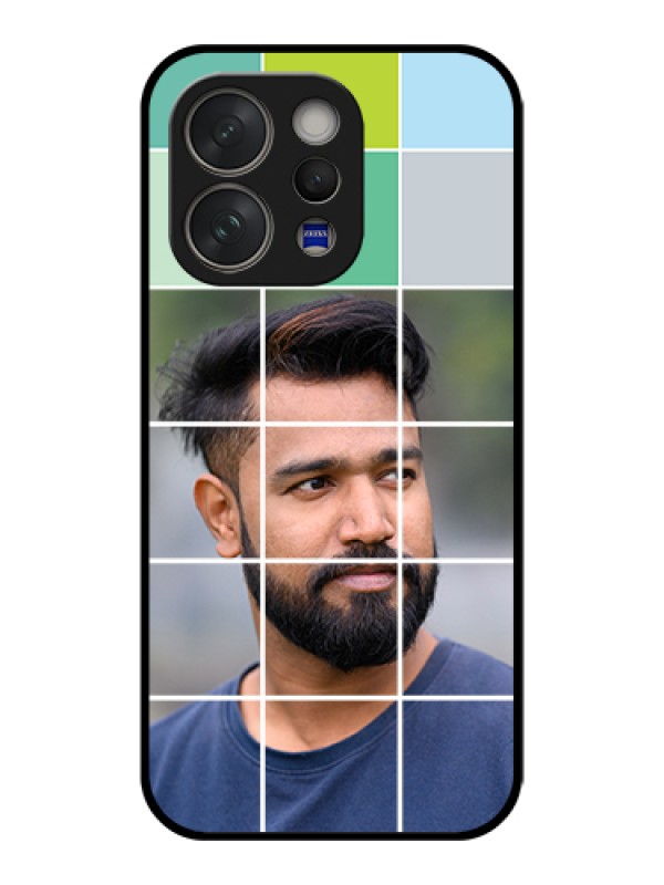 Custom Vivo V70 Elite 5G Custom Glass Phone Case - With White Box Pattern