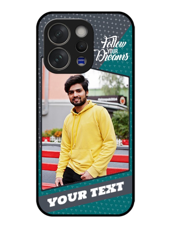 Custom Vivo V70 Elite 5G Custom Glass Phone Case - Background Pattern Design With Quote
