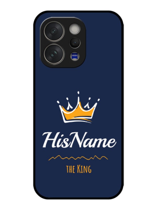 Custom Vivo V70 Elite 5G Custom Glass Phone Case - King With Name Design