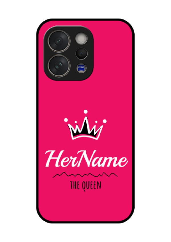 Vivo V70 Elite 5G Custom Glass Phone Case - Queen With Name Design