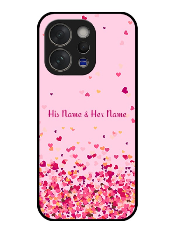 Custom Vivo V70 Elite 5G Custom Glass Phone Case - Floating Hearts Design