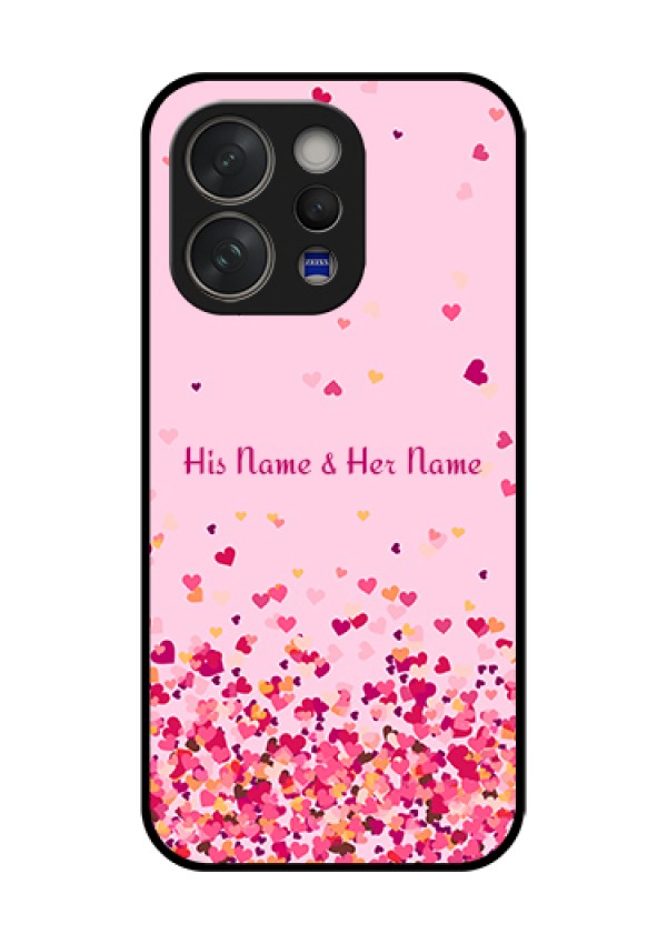 Vivo V70 Elite 5G Custom Glass Phone Case - Floating Hearts Design