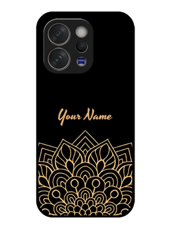 Custom Vivo V70 Elite 5G Custom Glass Phone Case - Golden Mandala Design