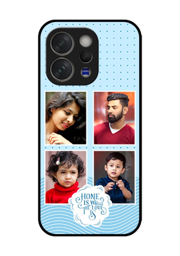 Vivo V70 Elite 5G Custom Glass Phone Case - Cute Love Quote With 4 Pic Upload Design