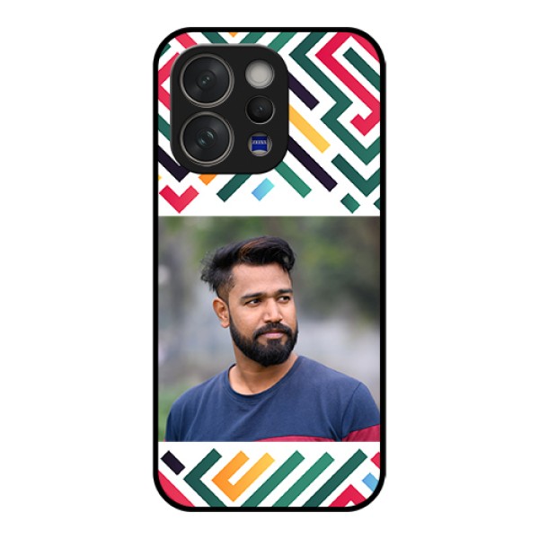 Vivo V70 Elite 5G Custom Glass Phone Case - Colorful Maze Pattern Design