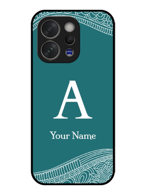 Custom Vivo V70 Elite 5G Custom Glass Phone Case - Line Art Pattern With Custom Name Design