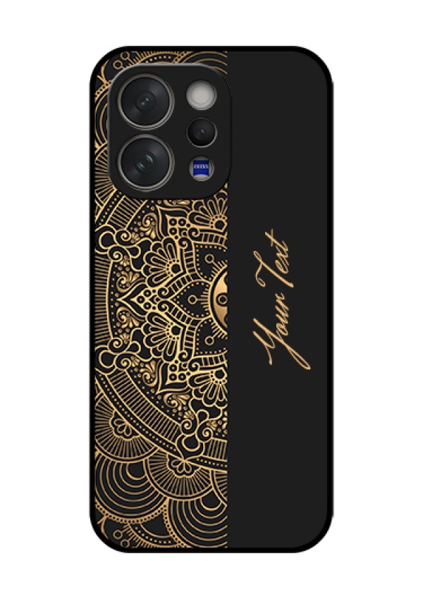 Vivo V70 Elite 5G Custom Glass Phone Case - Mandala Art With Custom Text Design