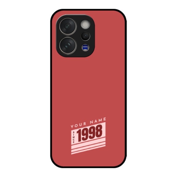 Vivo V70 Elite 5G Custom Glass Phone Case - Red Custom Year Of Birth Design Vivo V70 Elite 5G Custom Glass Phone Case - Red Custom Year Of Birth Design