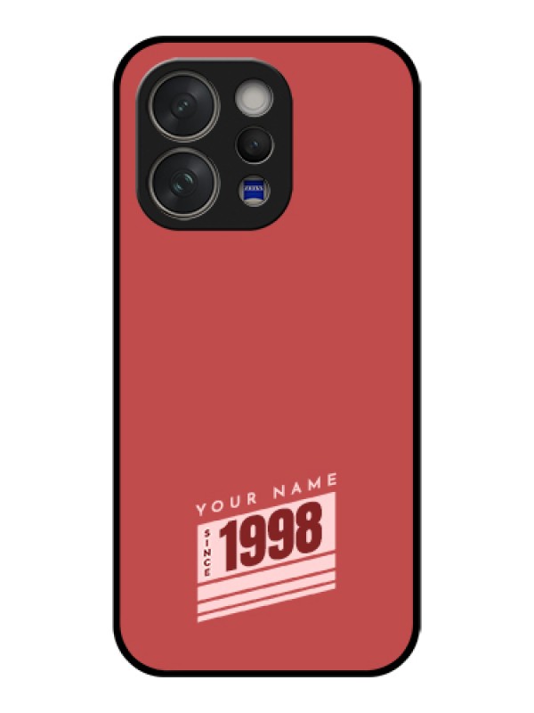 Custom Vivo V70 Elite 5G Custom Glass Phone Case - Red Custom Year Of Birth Design