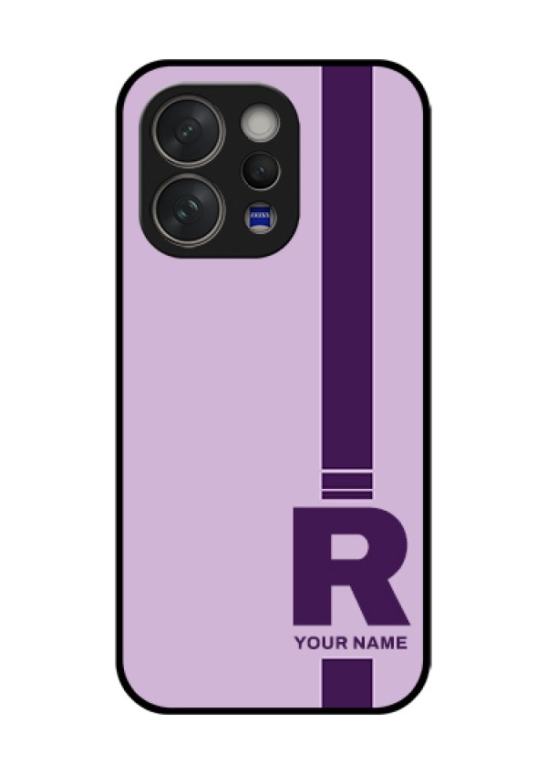 Vivo V70 Elite 5G Custom Glass Phone Case - Simple Dual Tone Stripe With Name Design