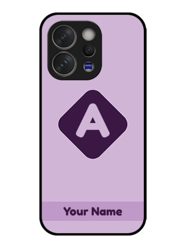 Custom Vivo V70 Elite 5G Custom Glass Phone Case - Custom Letter In Curved Badge Design