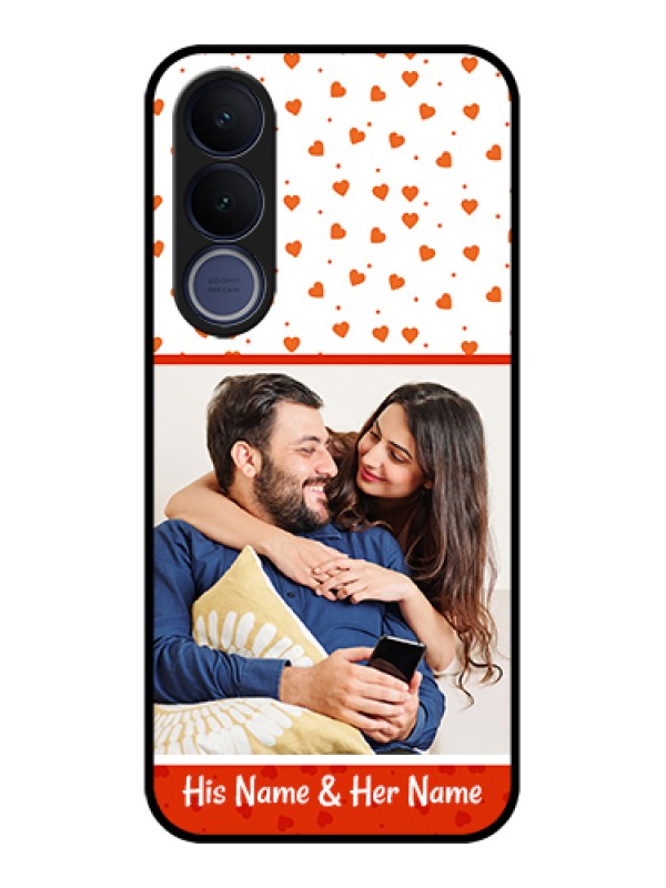 Custom Vivo V70 FE 5G Custom Glass Phone Case - Orange Love Symbol Design