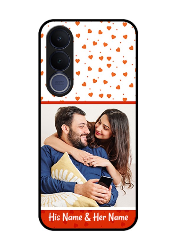 Vivo V70 FE 5G Custom Glass Phone Case - Orange Love Symbol Design