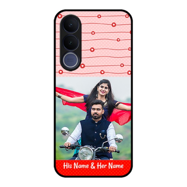 Vivo V70 FE 5G Custom Glass Phone Case - Red Pattern Case Design